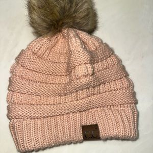 C.C light pink beanie
